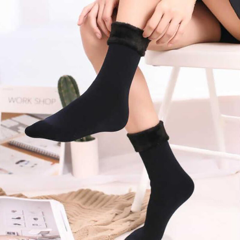 Зимние флисовые Носки для защиты от холода, короткие толстые теплые утепленные однотонные носки для пола для взрослых, зимние носки