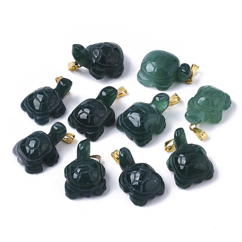 10 PCS Natural Agate Pendants Dyed Tortoise Dark Cyan for Making DIY Jewelry Necklace Earring  Key Chain Charms  Supplies