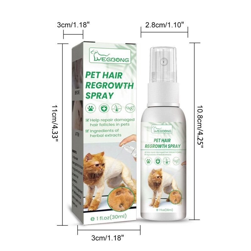 Dog Hair Loss Supplement for Dogs Cats Non-Toxic Safe Ingredients Use on Body Promotes Hair Growth 30ml