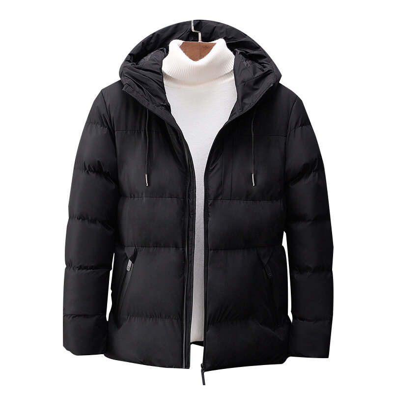 MRstuff-Manteau en coton rembourré à capuche pour hommes, veste chaude, pardessus décontracté pour jeunes hommes, tout neuf, 2024