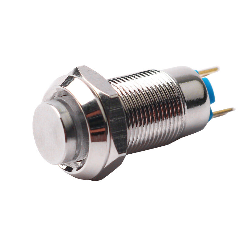 Interruptor de botón de Metal de 5 piezas y 8mm, botón momentáneo de Reajuste automático, luz LED de arranque pequeño, 6V, 12V, 24V