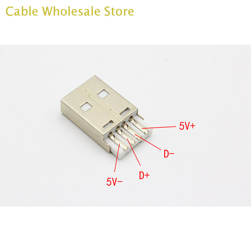 1-Piece/Los DIY USB 2.0 A Plug Assembly Adapter Plastic Housing Jack Rear Socket Connection Plug Terminal Black