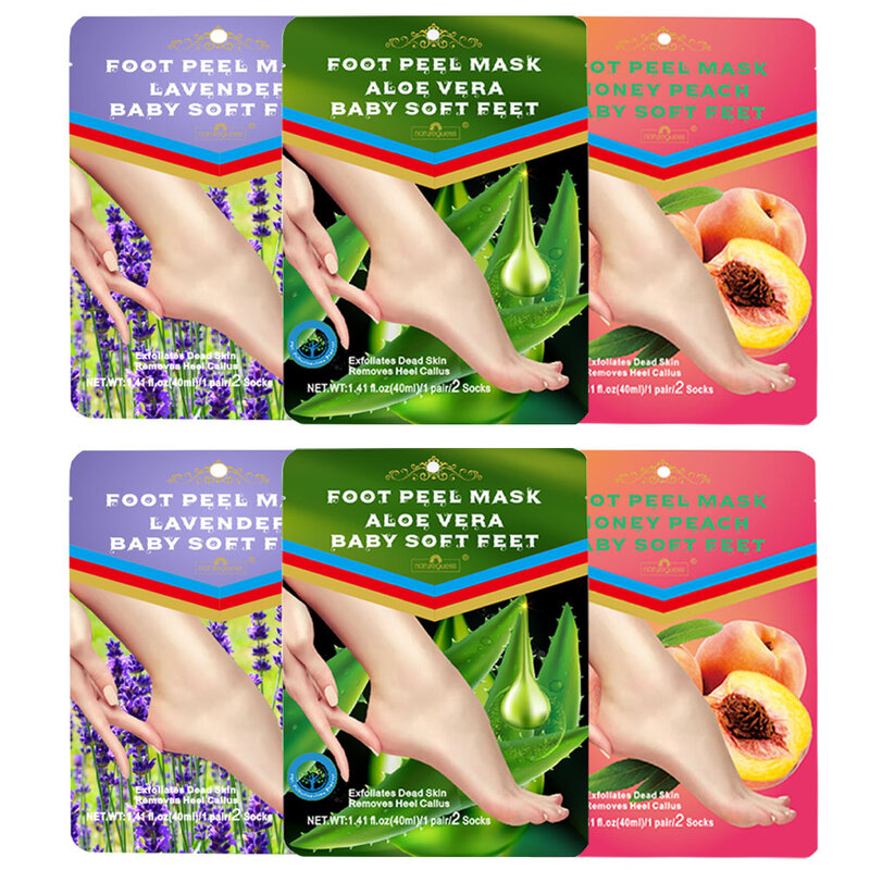 Maschera esfoliante per Peeling ai piedi 6 paia/2 pezzi di calzini per Pedicure Scrub per la riparazione della pelle morta rimuovi Peel Off Care cosmetico coreano 40Ml