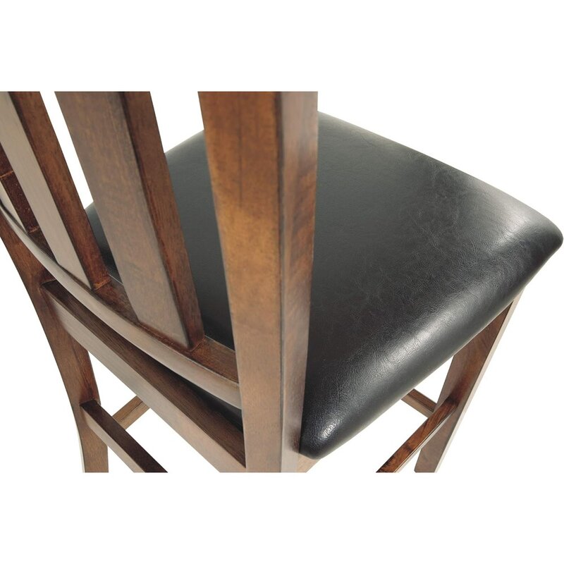 Ralene tradisional penghitung tinggi kursi kulit imitasi bar kursi, 2 hitungan, coklat