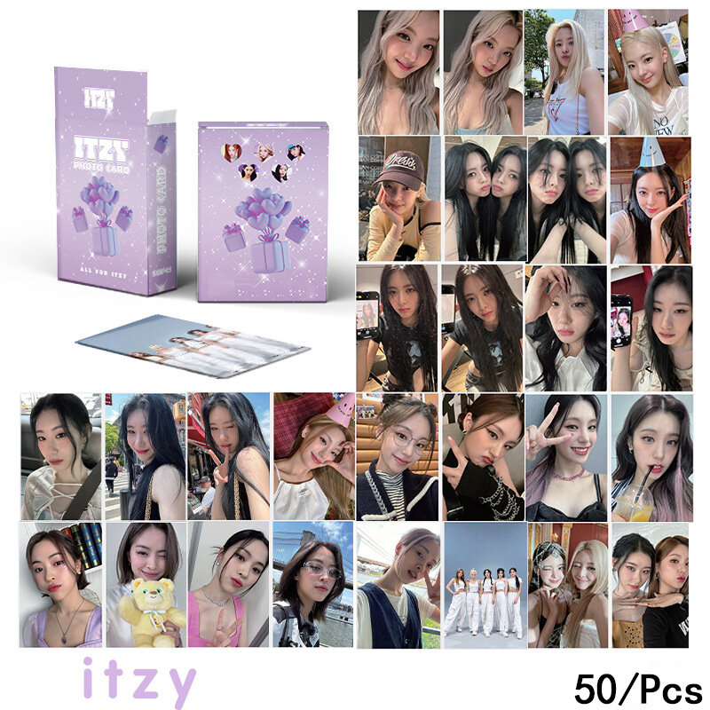 50 Cards/set Itzy New Album Photo Card LOMO Card Laser Small Card YEJI YUNA CHAER-YEONE RYUJIN Fan Collection Gift Postcard KPOP