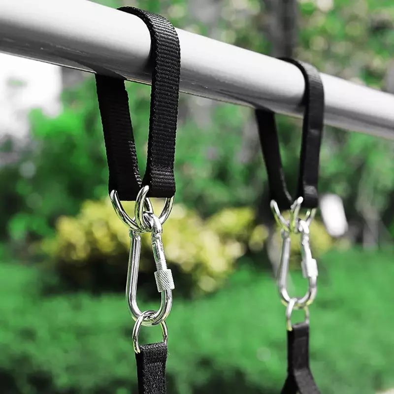 Cinghie per altalena per alberi 200kg anello per gancio per impieghi gravosi cintura di collegamento per amaca sacco da boxe Swing barra orizzontale