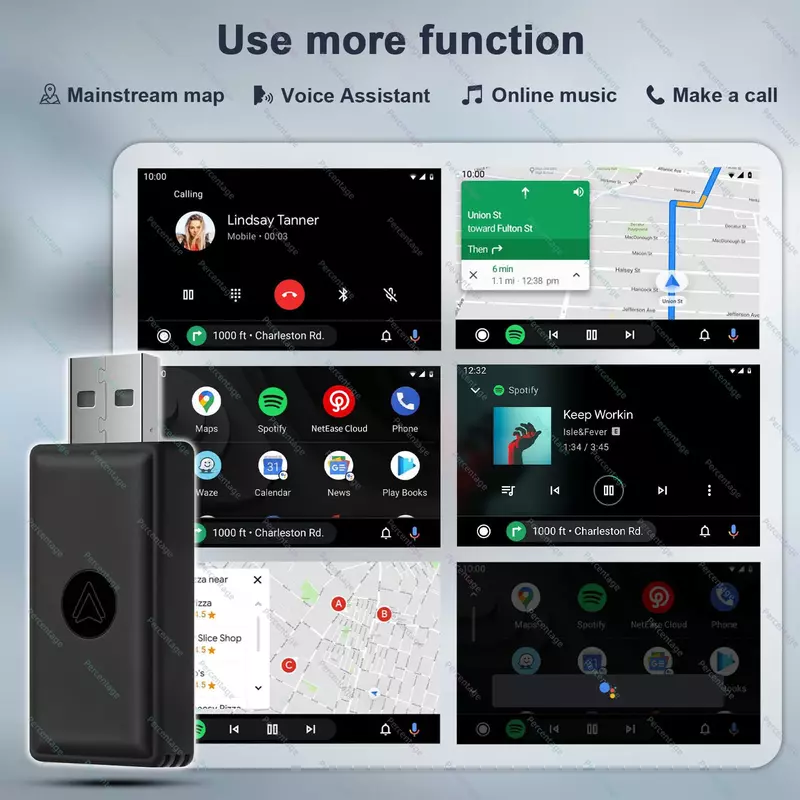 Модернизированная Автомобильная мини-приставка с ИИ на Android, проводная и беспроводная автомобильная смарт-приставка с ИИ на Android, Bluetooth, Wi-Fi, автоматическое подключение к карте