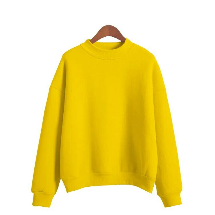 Frau Sweatshirts süße koreanische O-Ausschnitt gestrickte Pullover dicke Herbst Winter Süßigkeiten Farbe lose Hoodies feste Damen bekleidung