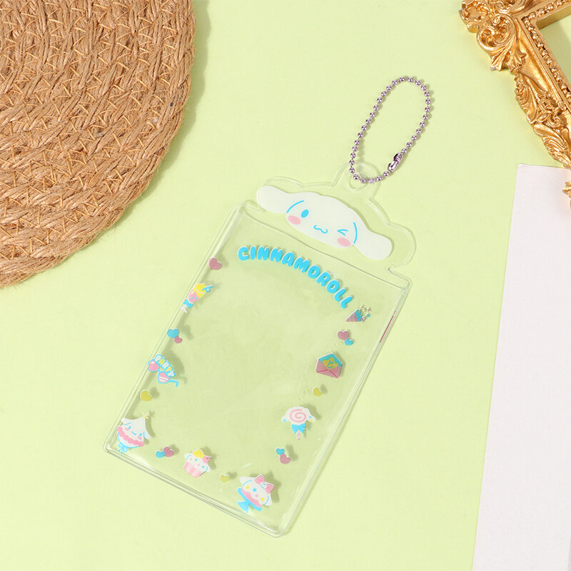 1PC 3-inch Idol Photo Sleeves Transparent Photocards Protector Cartoon Keychain