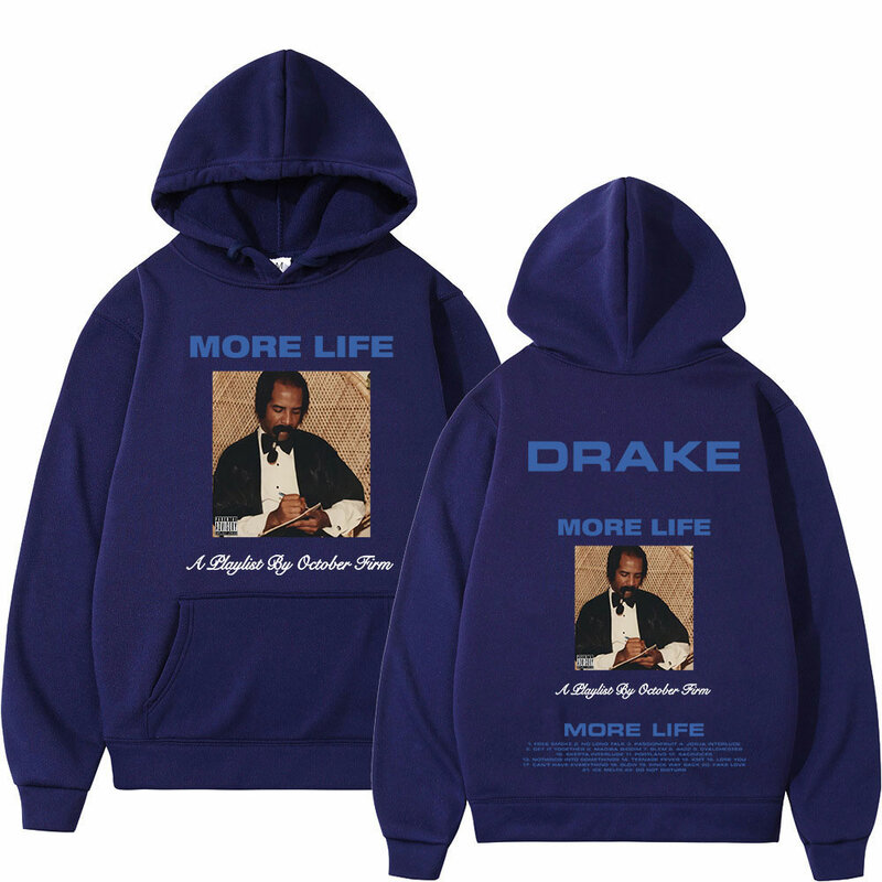 Rapper Drake Hoodie Music Album More Life Print Oversized  Sweatshirts Men Women Hip Hop Vintage Long Sleeve Hoodies Streetwear