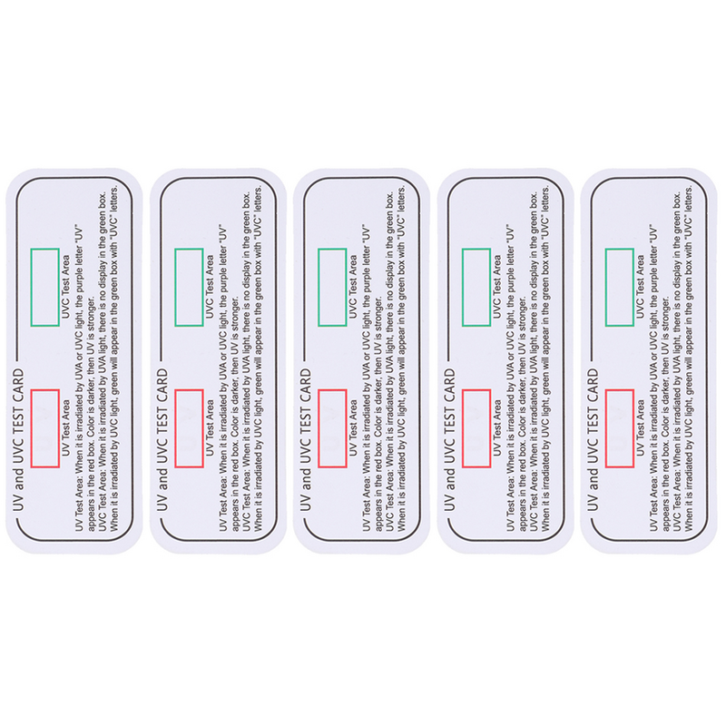 UVC-UVA Teste Cartões, Pequenas UVC Luz Identificadores, UVC-UVA Indicador, Papel Teste Strip, 5pcs