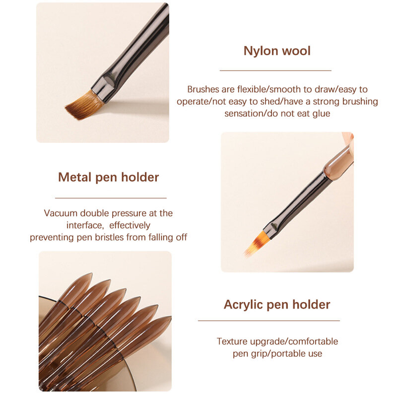 10 Stück japanische Nagel bürste flexible und robuste bequeme Griff Acryl Nylon Wolle Schönheit Phototherapie Bau Stift