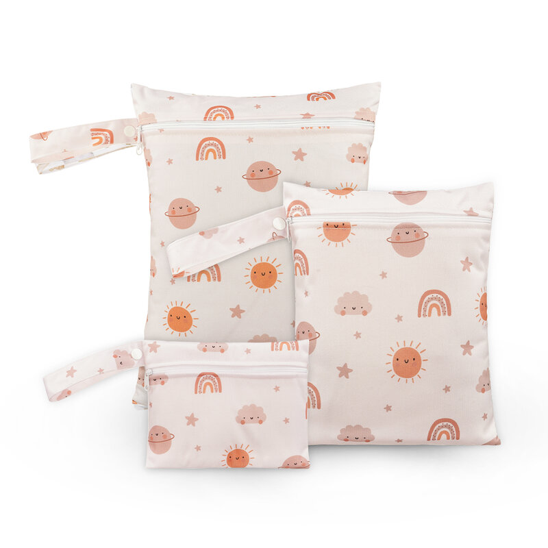 Bolsa de pañales impermeable para bebés y Mamá, bolsa de almacenamiento Menstrual bonita para viajes, 3 piezas por juego