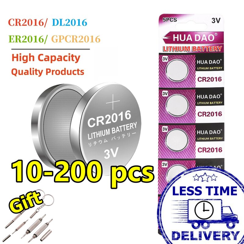 Batteria CR2016 agli ioni di litio cr2016 batteria DL2016 BR2016 LM2016 ECR2016 per giocattoli auto telecomando scheda madre cella a bottone