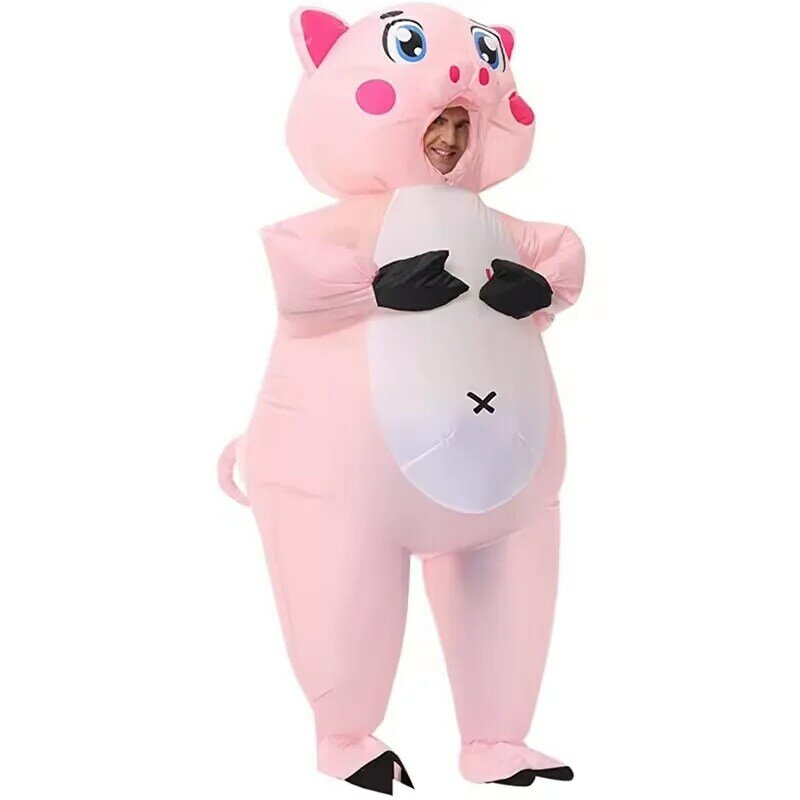 Carnevale festa di Halloween divertente maiale gonfiabile vestito Cosplay natale cartone animato maiale costumi gonfiabili mascotte
