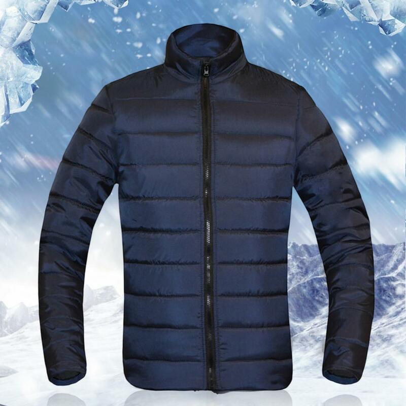 Зимняя мужская плюшевая утепленная парка с воротником-стойкой, модное мужское пальто, теплая Толстая куртка на молнии, стеганое пальто для мужчин