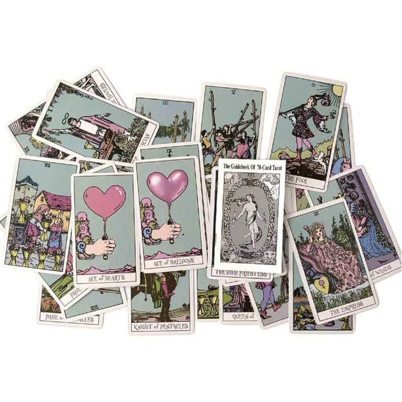 Pastel Rider Tarot Card Game com guia para iniciantes, Pink Oracle Cards, 10.3*6cm, 78 pcs