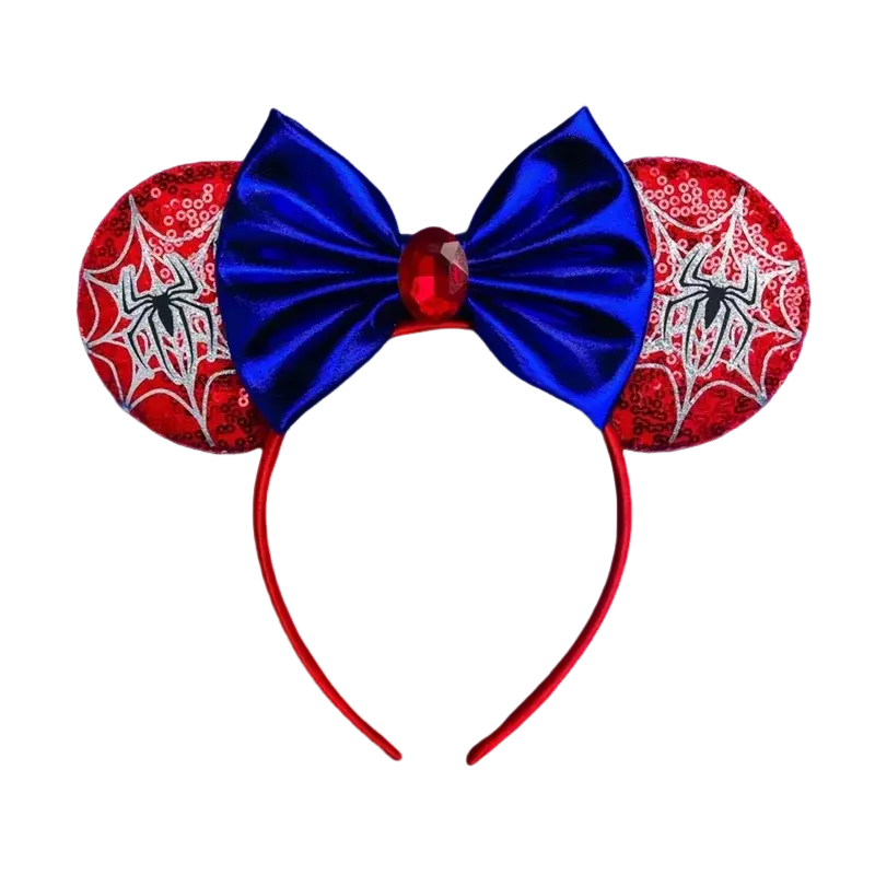 Bando telinga Disney Marvel Spiderman, untuk dewasa, bando telinga Mickey Mouse, aksesori rambut busur wanita, hiasan kepala Avengers