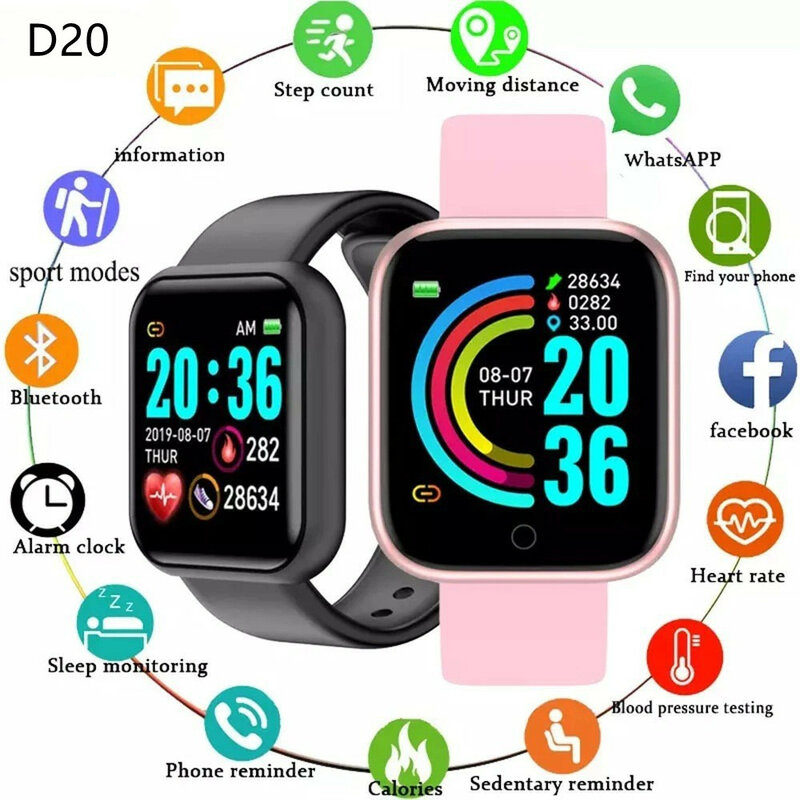 D20 y68 Smart Watches Smartwatch sportivo elettronico Fitness Tracker per Smartphone Android IP67 orologio impermeabile