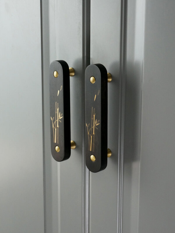 Porte d'armoire en laiton rétro chinois, Dalbergia Melanoxylone, proximité de la cuisine Foy, boutons d'armoire, meubles légers, luxe, nouveau