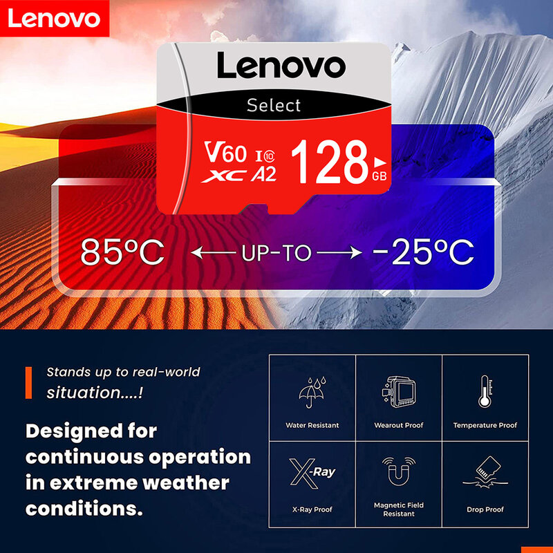 Lenovo asli terbaru kartu SD mikro 2TB kelas 10 V60 Trans 128GB kartu Flash SD untuk kamera Nintendo Switch 1TB 512GB kartu TF
