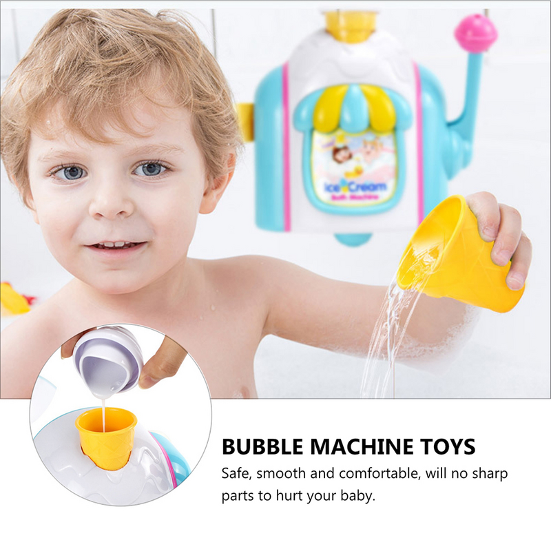 Pembuat es krim mesin gelembung Blower mainan mandi mengambil anak-anak mainan mandi Playthings mainan mandi bayi