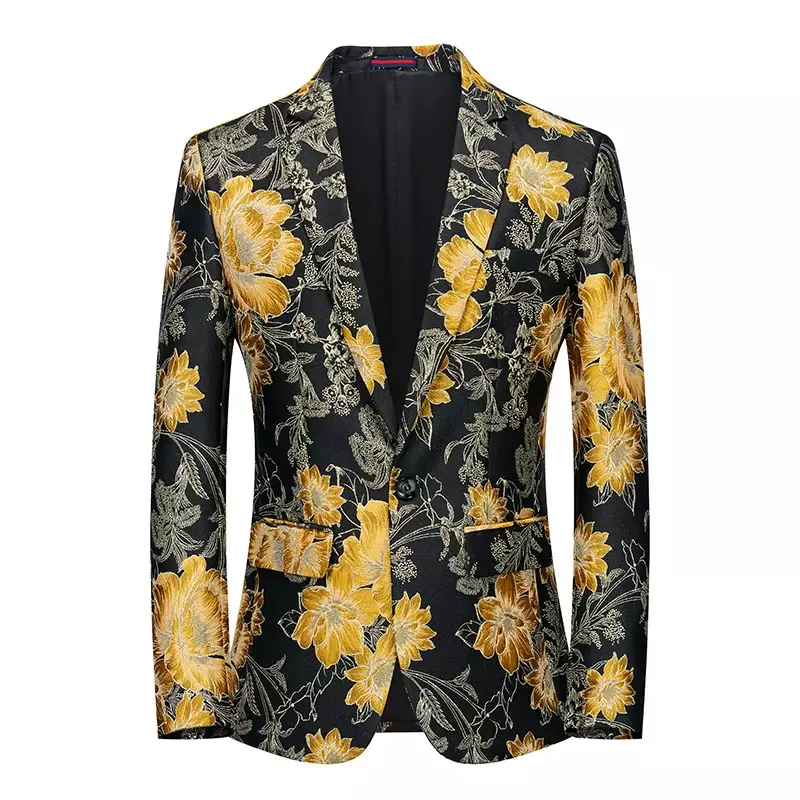 Мужской брендовый костюм высокого качества, пиджак, облегающий деловой повседневный мужской костюм с принтом в стиле барокко, пиджак, вечернее банкетное платье, костюм, куртка