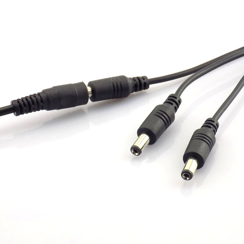 Cable divisor de alimentación para cámara de seguridad CCTV, accesorio con adaptador de fuente de alimentación, 2,1x5,5mm, 1 hembra a 3 macho, 12V CC