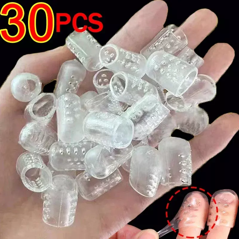 5-30pcs Transparent Silicone Toe Covers Women Gel Little Toes Protector Tube Foot Care Finger Caps Elasticity Prevents Blisters