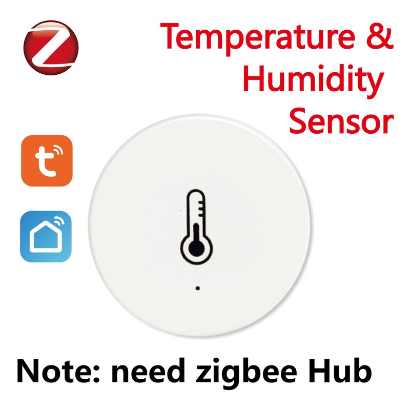 Tuya ZigBee-Sensor de temperatura y humedad en tiempo Real, funciona con Alexa, Google Home, Smart Home, Smart Life/Tuya, Control por aplicación inteligente