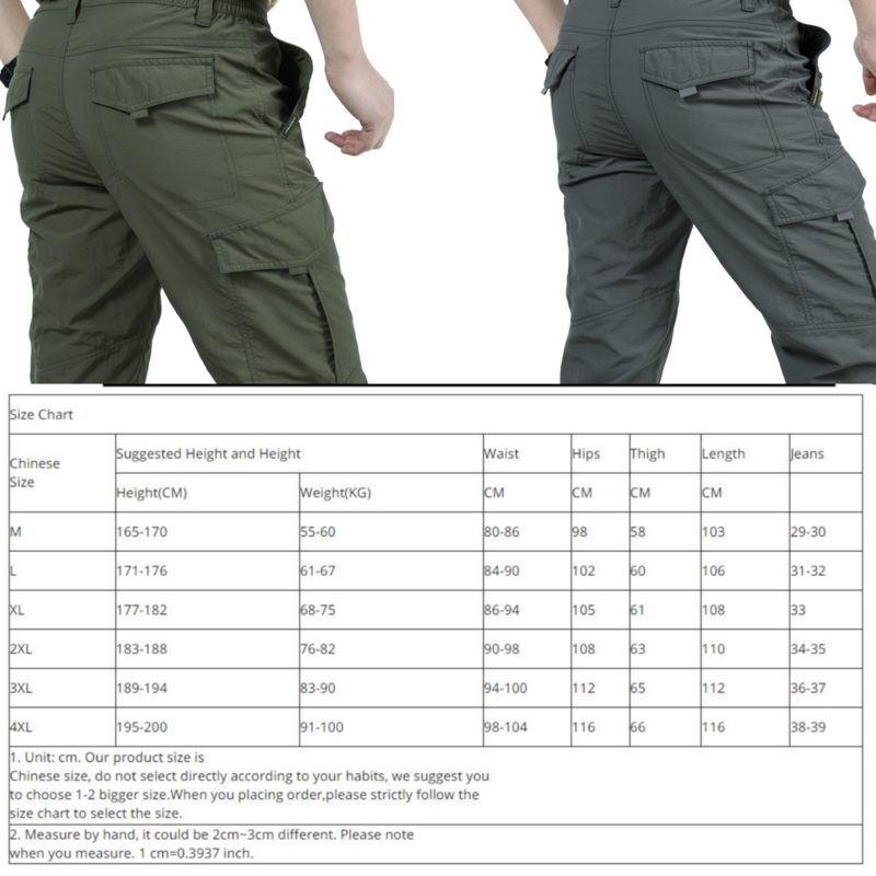 กางเกงทหารสำหรับผู้ชาย, ระบายอากาศน้ำหนักเบากางเกงคาร์โก้แห้งเร็วกันน้ำฤดูร้อน