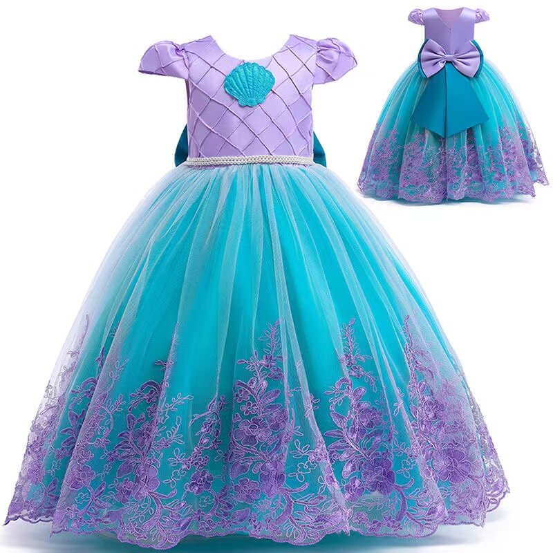 Robe de princesse Disney pour filles, vêtements de fête, de carnaval, d'halloween, de Mickey, d'ariel, de Cosplay, de sirène, de Jasmine