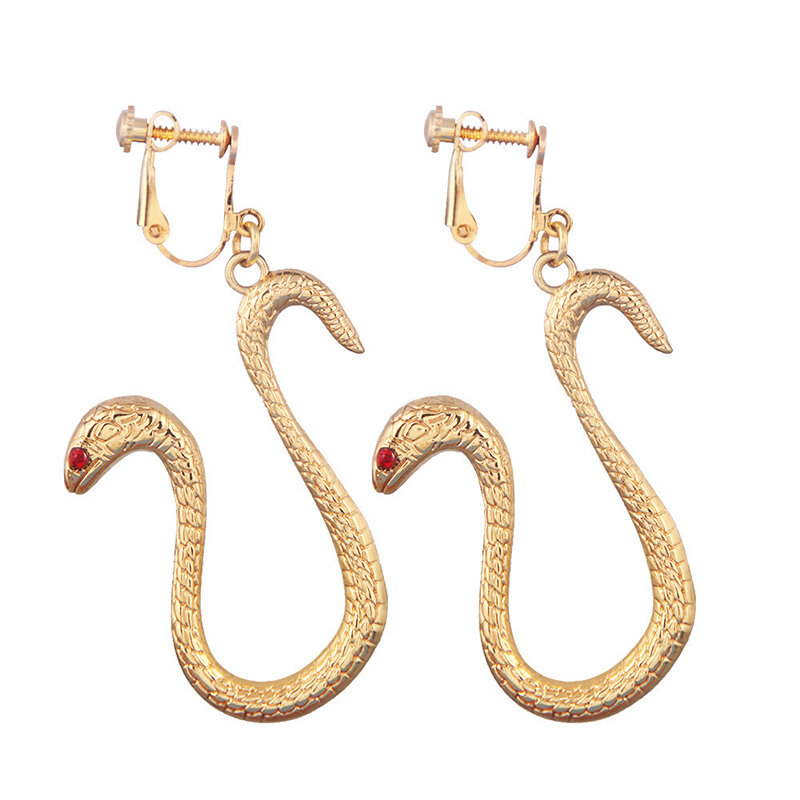 Anime Boa Hancock Earrings Cosplay Snake Eardrop Women Ear Clip Hook Jewelry Accessories Prop