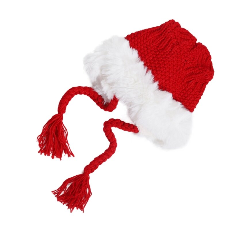 Guantes navideños Papá Noel, accesorios para disfraces juego rol, gorro Papá Noel, calentadores piernas rojos