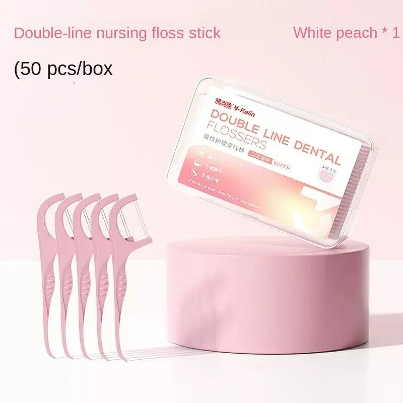 Dental Floss Stick Family Pack Ultra-fine Single Support High Tensile Portable Smooth Floss Box Tooth Floss Flosser Dental 50Pcs