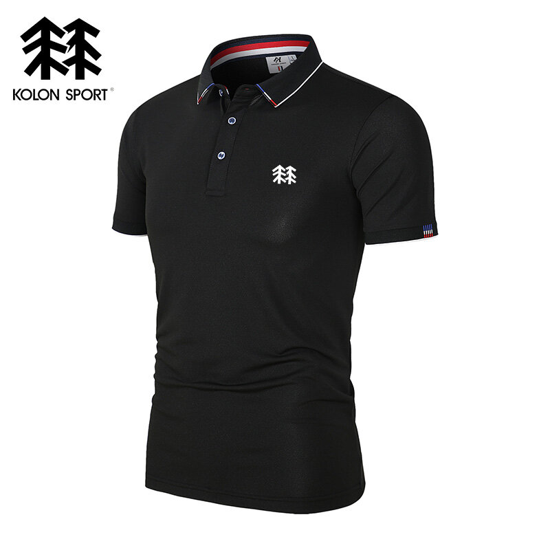 Haftowana męska koszulka Polo KOLONSPORT na topie letnia nowa rozrywka biznesowa wysokiej jakości koszulka Polo z klapą dla mężczyzn