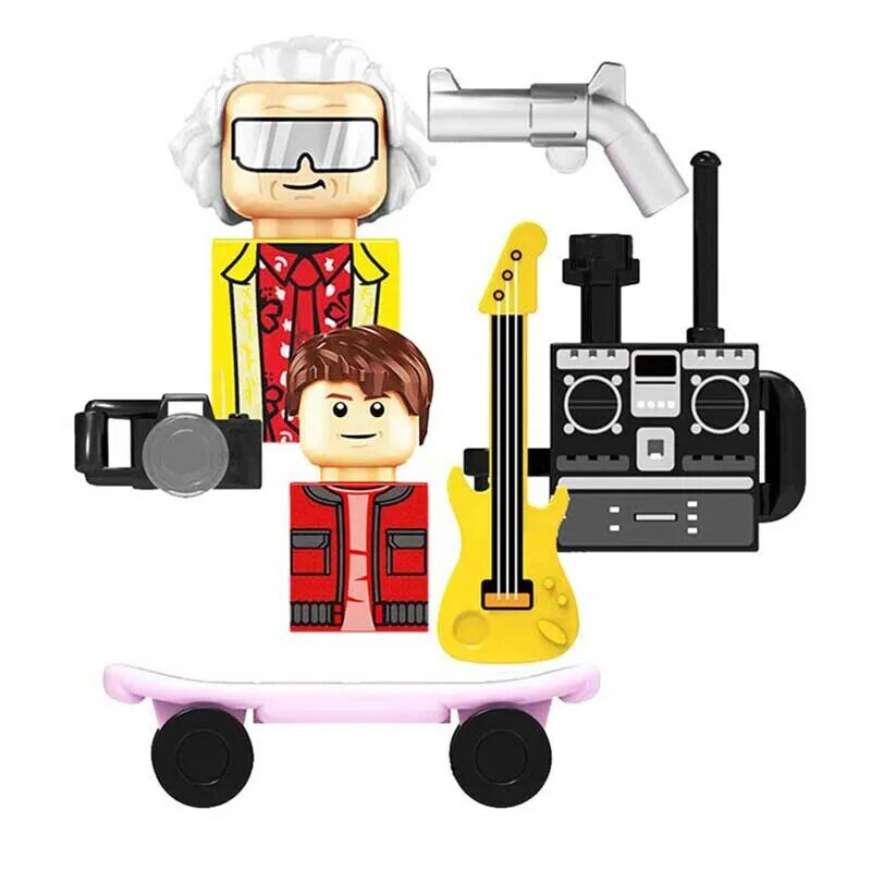 Retour vers le futur Marty McFly Doc Brown Marty Dr. Emmett Cartoon Mini-Figures Action Toy Bricks for Kids, KF1931, KF1932 Movies