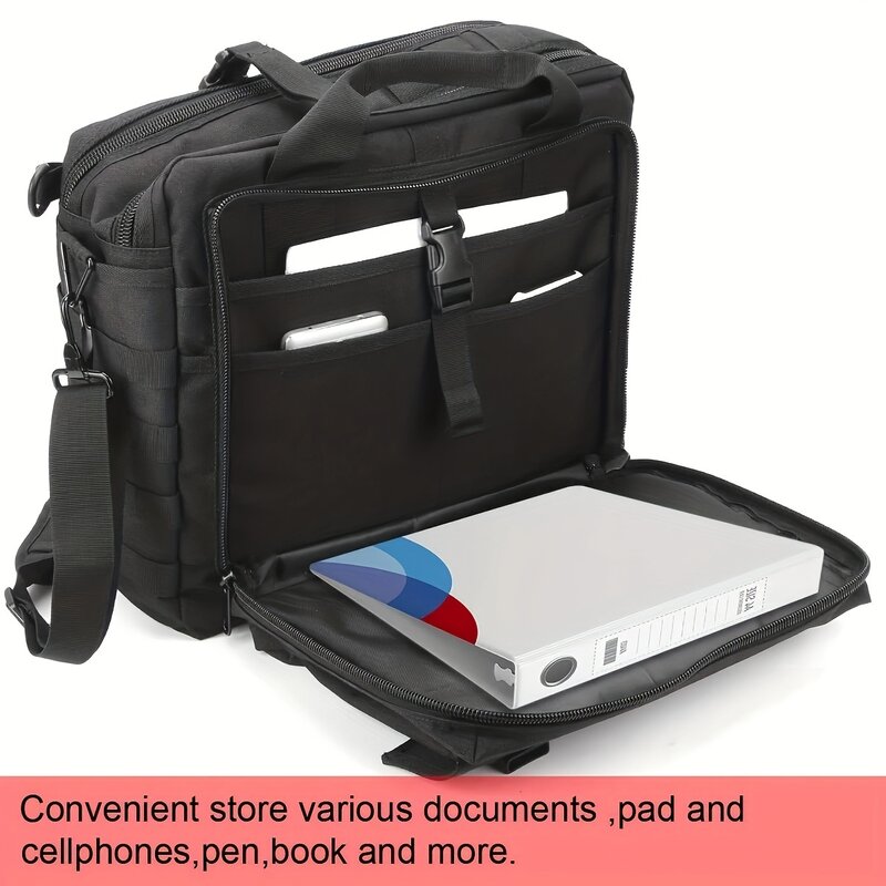 전술 서류 가방, 전술 컴퓨터 가방, 14.1 인치-15.6 인치, 남성용 군사 노트북 메신저 다기능 서류 가방, 남성용 C