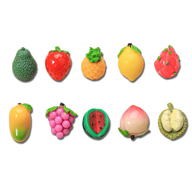 Mini Simulado Fruit Ornament, Miniatura Dollhouse Toy, Decoração do carro, Melancia, Abacate, Uva, Limão, Ppêssego, Micro Paisagem