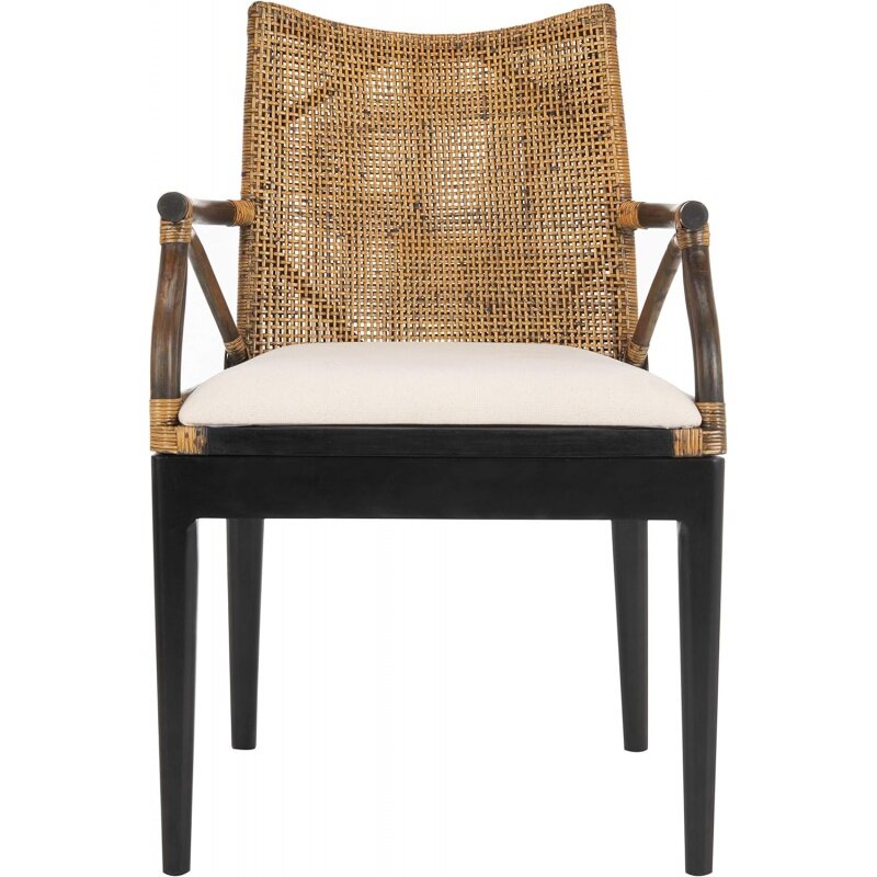 Тропический плетеный стул из ротанга Safavieh Home Gianni, коричневый/черный