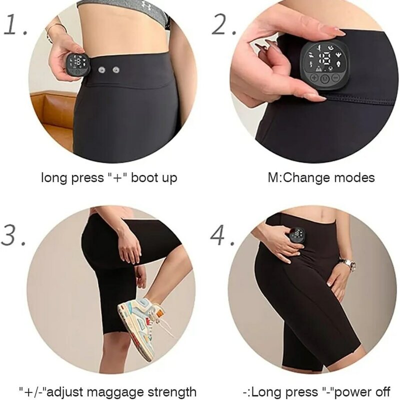 High Waist Shorts Yoga Pants with EMS Muscle Stimulator Buttock Ultimate EMS Stimulator 8 Modes 19 Intensity Levels