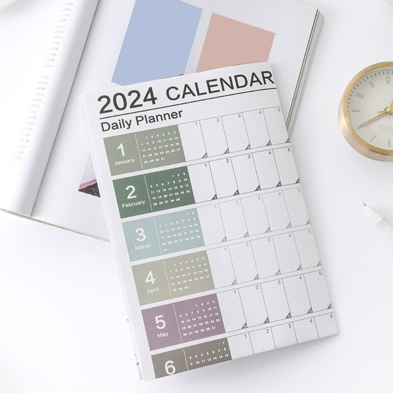 Hoja de Planificador de calendario de pared, planificador diario mensual y semanal, lista de tareas pendientes, horario de oficina, 2024