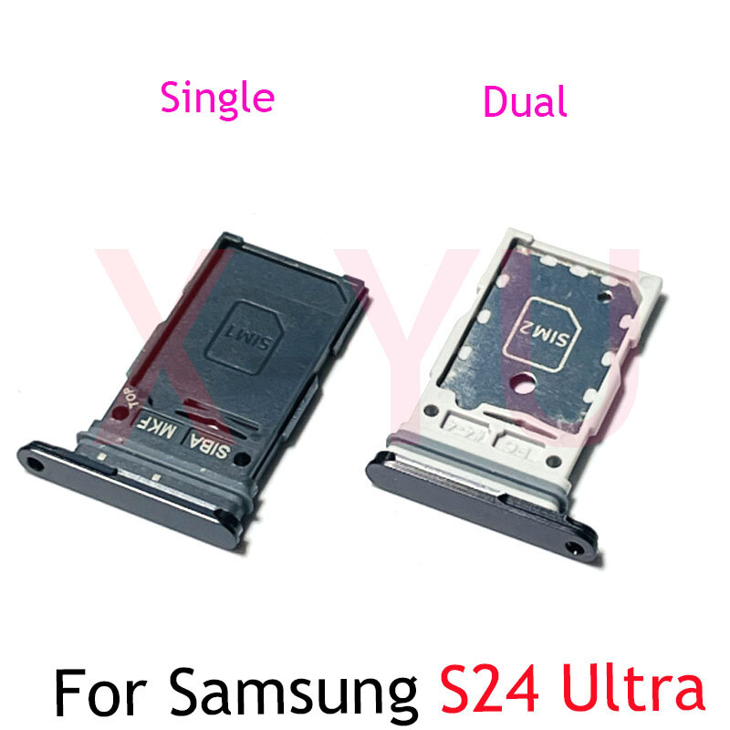 Bandeja de tarjeta SIM para Samsung Galaxy S24 Ultra, soporte de ranura, adaptador de enchufe, piezas de reparación, 5 unidades