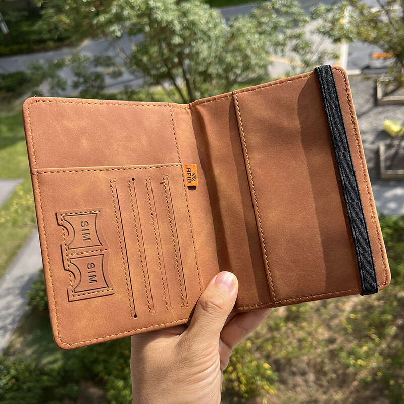 Rfid ป้องกันหนังสือเดินทางส่วนบุคคลพร้อมออกแบบที่กำหนดเองซองใส่หนังสือเดินทางกระเป๋าเดินทาง Passport Case