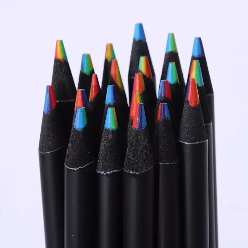 Tęczowy kolor mieszanka ołówków 7-kolory wkład o grubości 3mm trwały obraz color ołówek miękki warstwowy zaawansowany rysunek z magiczny długopis ołowiu