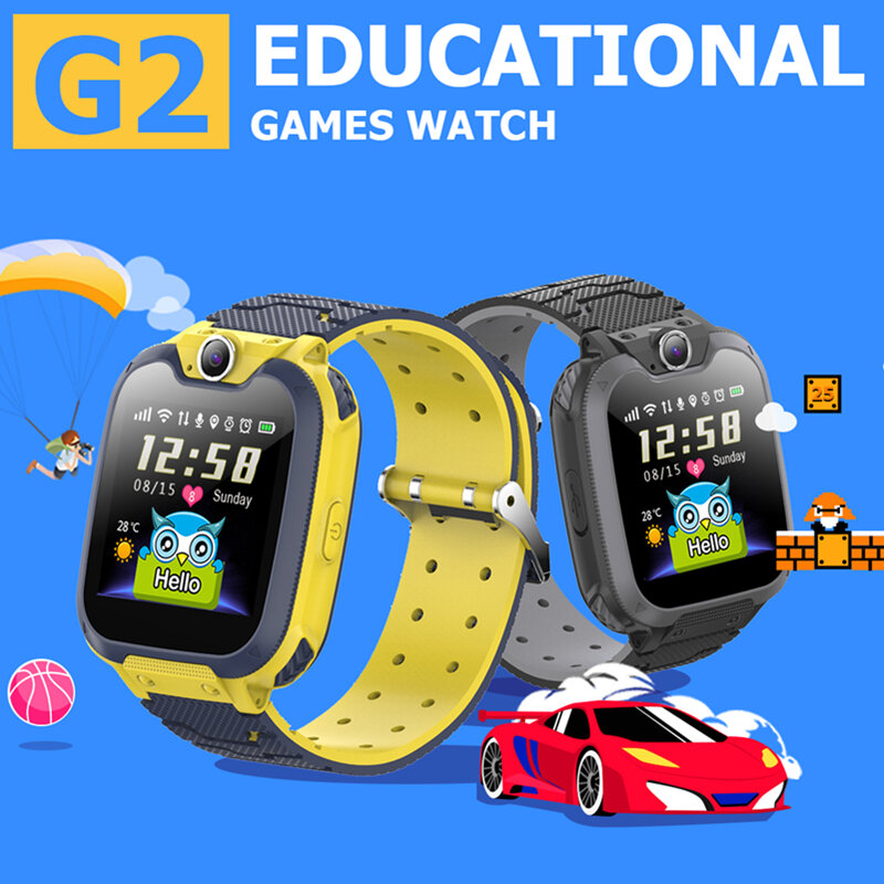 Orologio da gioco per bambini con 2G SIM Phone Call Puzzle Game Play Music Camera Calculator Support SD Memory Card Kids Smart Clock G2