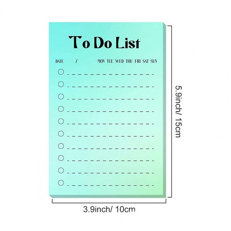 Lista de tarefas diárias para geladeira, cor gradiente, cronograma, lembrete de bloco de notas pegajoso, cores neon, lista de mercearia, 8pcs