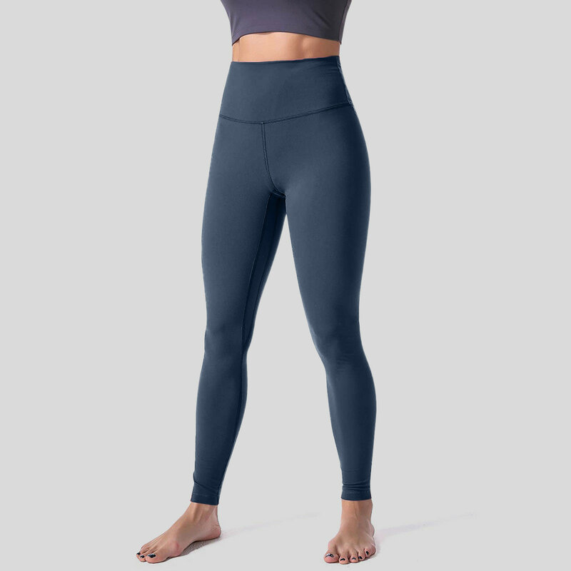 Calça de ioga feminina de cintura alta, perneiras apertadas, nádegas de pêssego, elástico, monocromático, esportivo, fitness