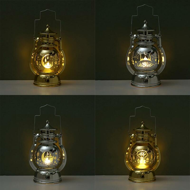 1 Pcs Portable Eid Mubarak Led Lantern Wind Lights Ramadan Gifts For Muslim Islamic Home Party Decoration Supplies