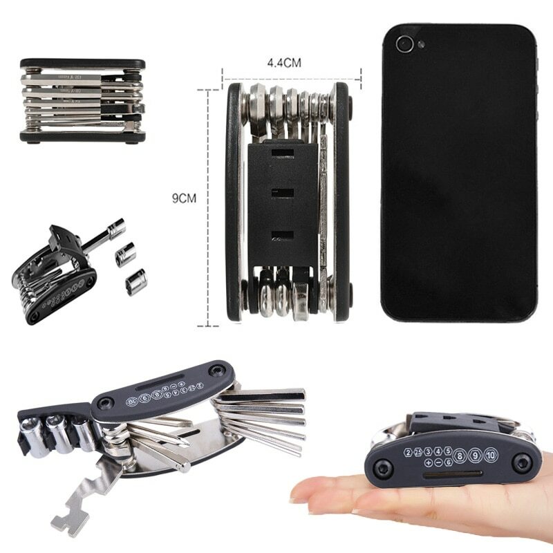 MTB Mountain Cycle Portable Socket Multipurpose Wrench Bicycle Multi Tool Screwdriver Motorcycle Bike Allen Fix Touring Pocket